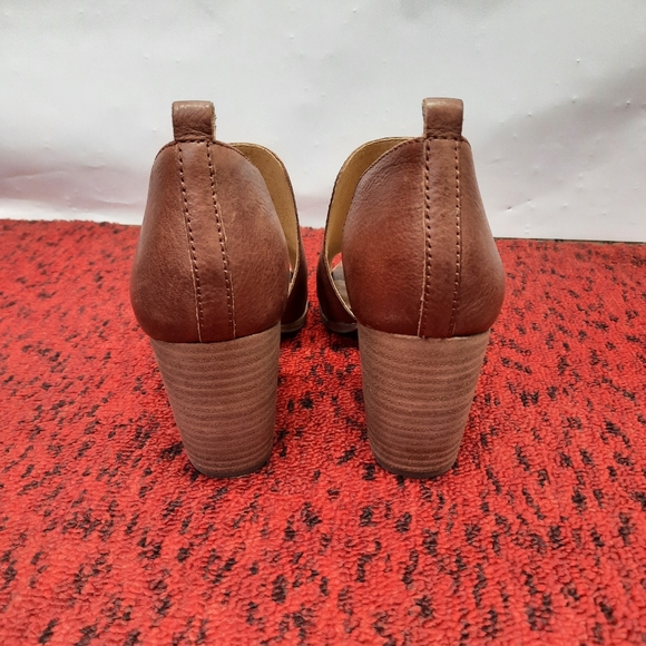 Lucky Brand Junai Women's Booties Heeled Sandals Cut Out Brown Leather SZ 9.5M - Picture 3 of 14